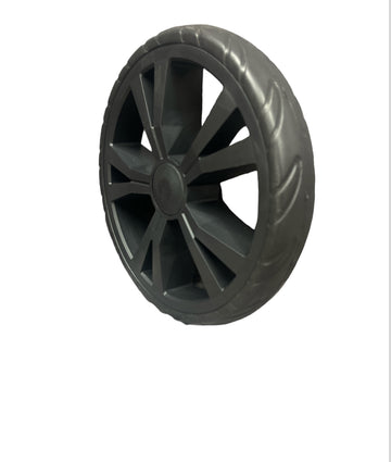 Shopping trolley axle and wheel